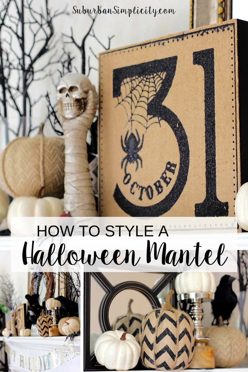 How to style a spooky good Halloween Mantel. These are simple Halloween Ideas you can totally do with what you have on hand. 