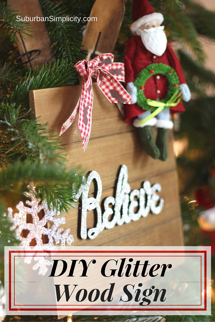 DIY Glitter Wood Sign - Suburban Simplicity