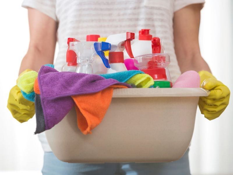 container for cleaning supplies