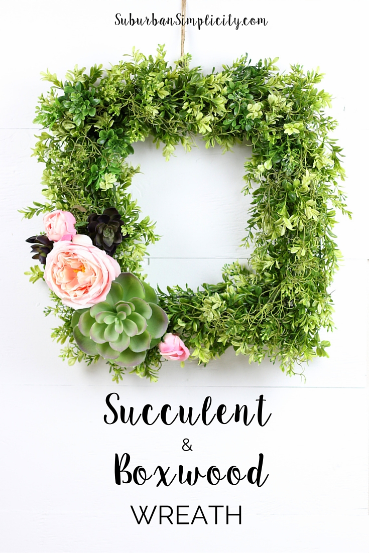 Succulent and Boxwood Wreath