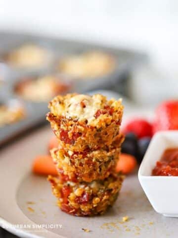 Quinoa Pizza Bites in a stack