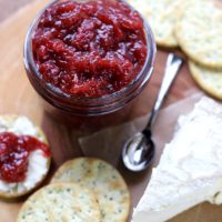 strawberry fig jam in a mason jar