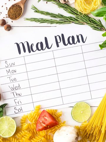 Eliminate the stress of Family Meal Planning with this helpful guide. Find out how you can meal plan for your week in 10 minutes and save time and money!