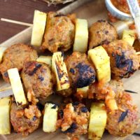 Pineapple Meatballs Skewers stacked up ready to eat!