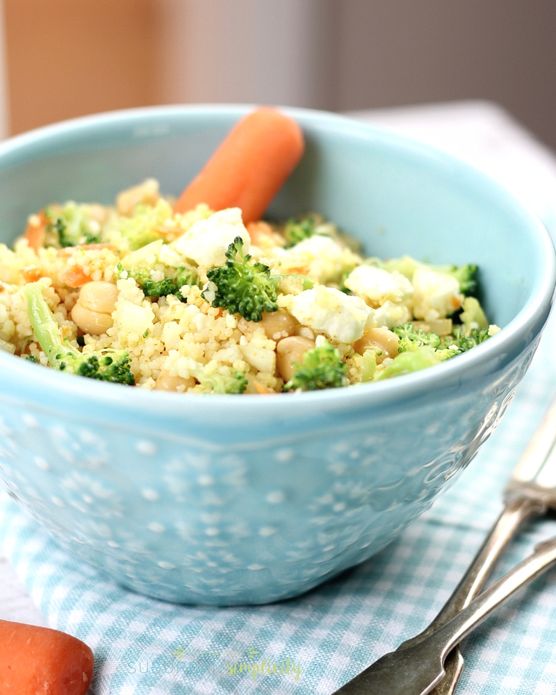 Curried Couscous with Broccoli and Feta is an easy dish that's packed with flavor and texture. You can't go wrong with this dinner recipe!