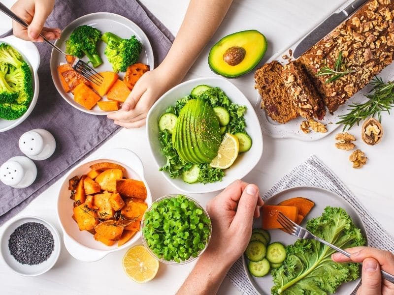 healthy foods on a table