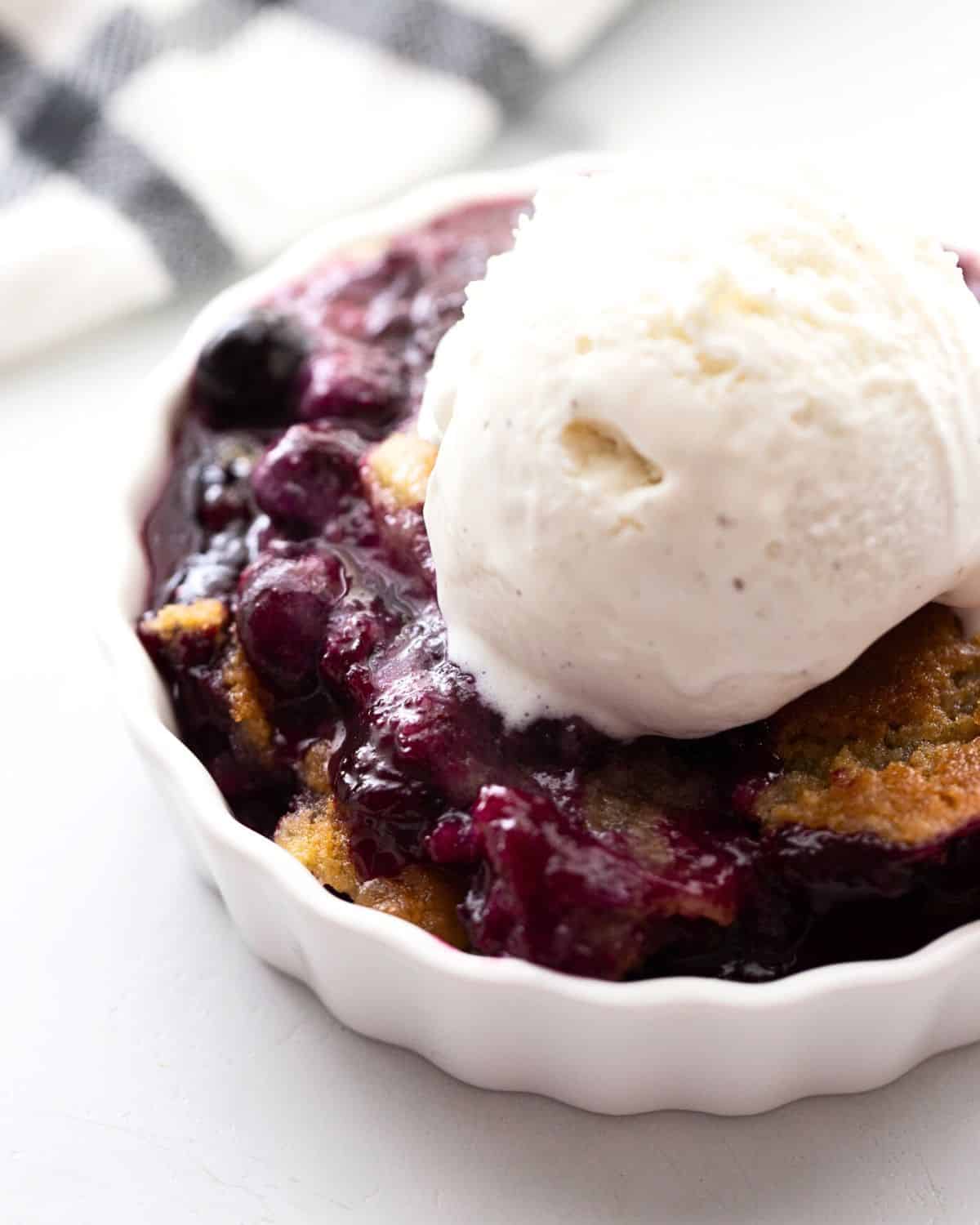 Easy Blueberry Cobbler Recipe with Cookie Dough Crust - Suburban Simplicity