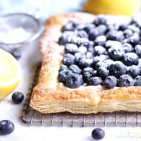 Blueberry Tart with powdered sugar on top