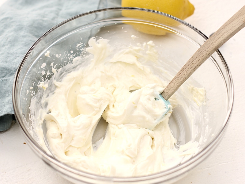 Cream cheese filling for a blueberry tart.