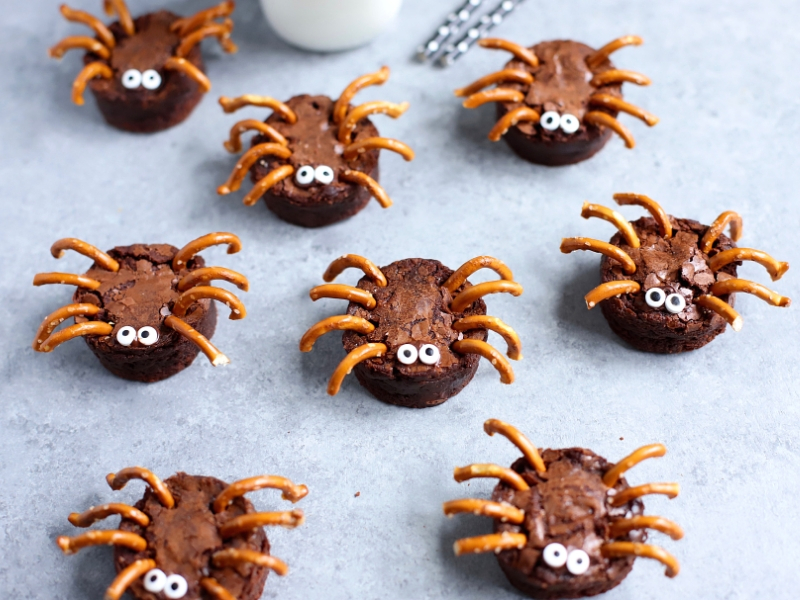 Spider brownies crawling across the counter. 