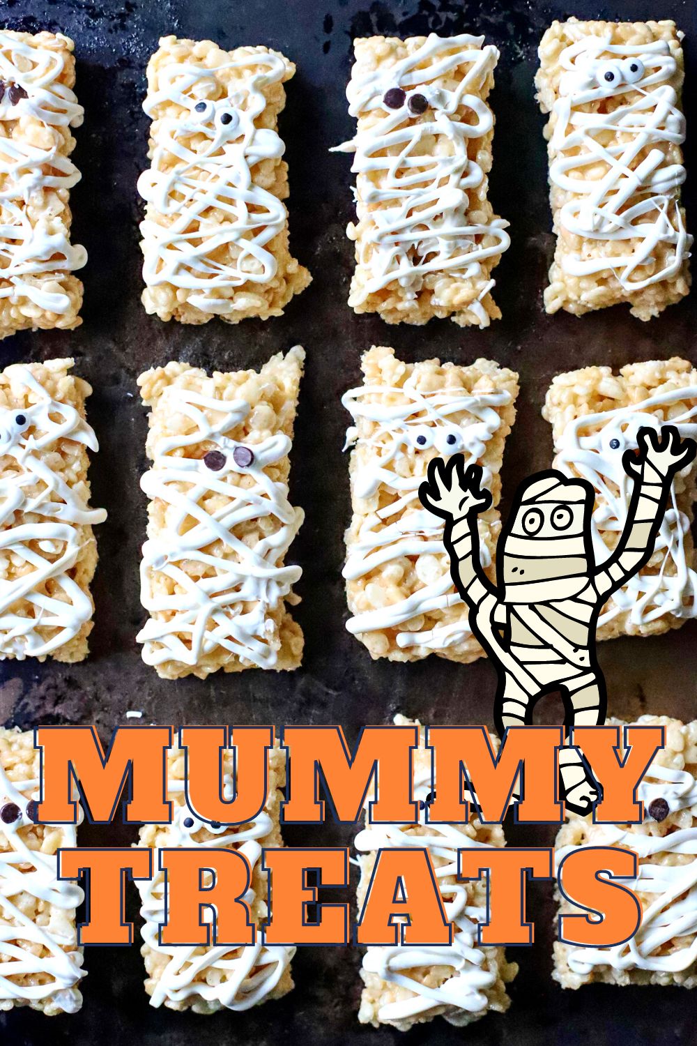 Halloween mummy rice krispie treats