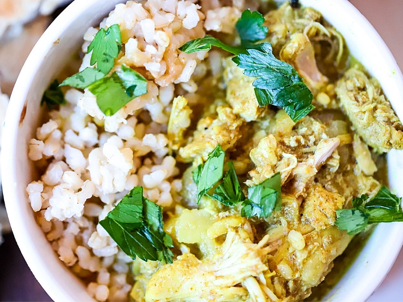 Close up of Slow Cooker Chicken Curry