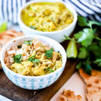 Slow Cooker Chicken Curry ready to eat.