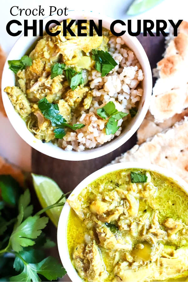 Come home to a flavorful and delicious Crock Pot Chicken Curry.  Throw all your ingredients into your slow cooker and enjoy to a spice-filled sauce that pairs perfectly with rice!