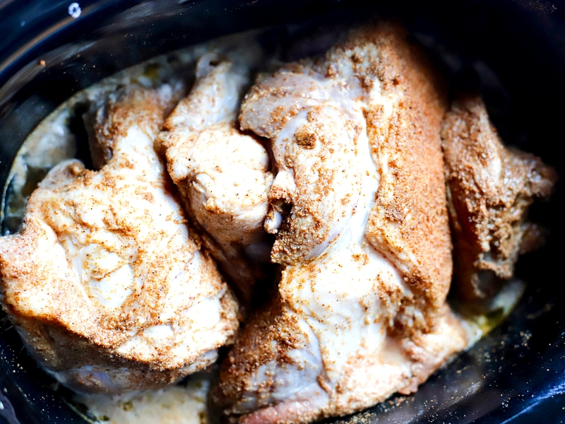 Crock Pot pulled pork being prepped for the crock pot.