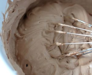 Chocolate mousse in a bowl.