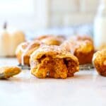 Pumpkin crescent roll on a counter