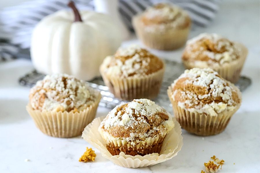 Pumpkin spice Muffins sitting on the counter