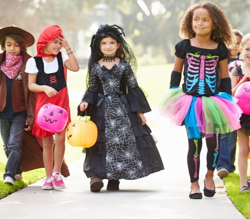 A group of kids in costumes