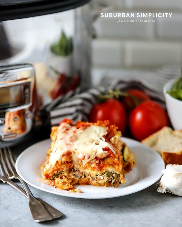 Incredible Crock Pot Vegetable Lasagna - Suburban Simplicity