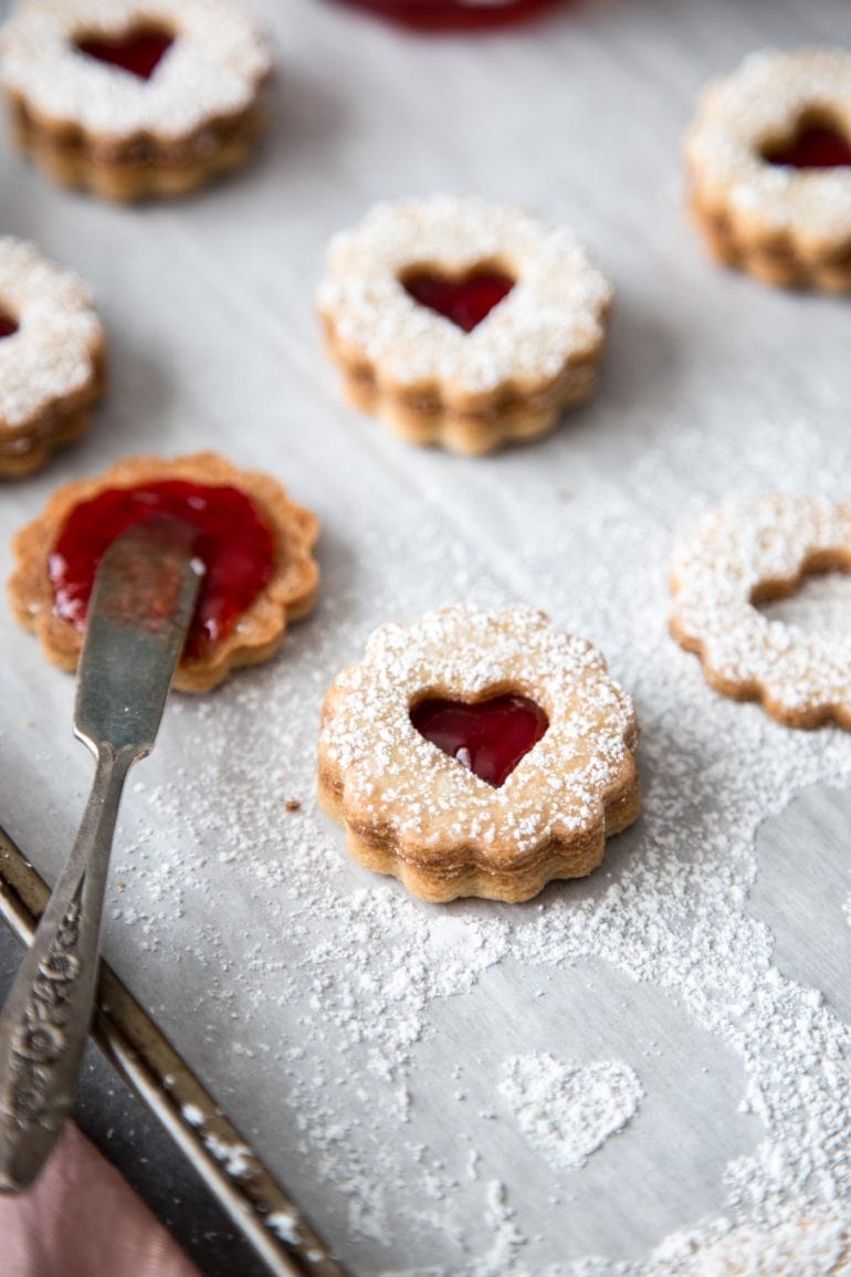 Valentine's day Linzer Cookies