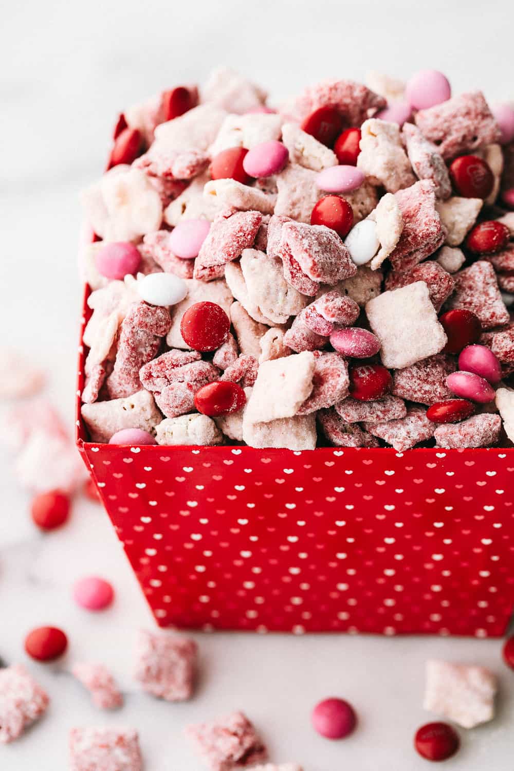 Sweetheart buddies in a red container.