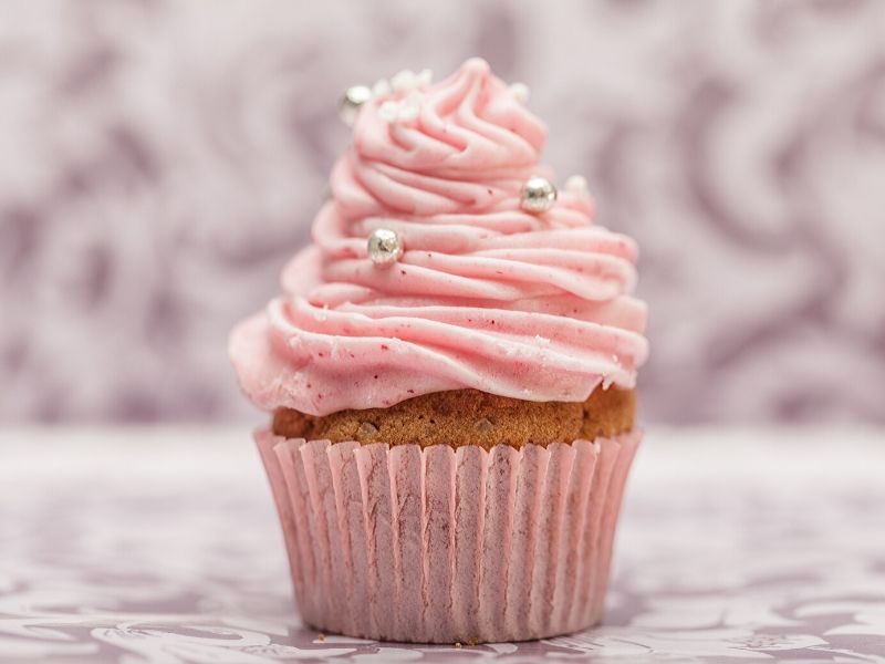 Cupcake with pink frosting