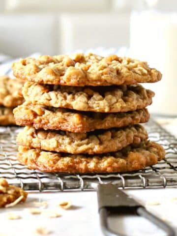 Stack of 5 butterscotch cookies.