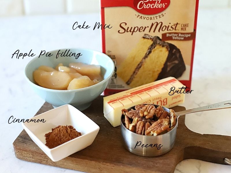 Ingredients for slow cooker apple cake