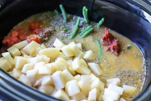 Vegetable for soup in a slow cooker