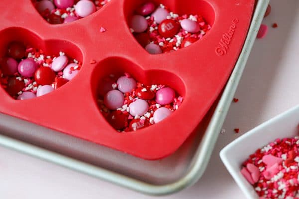 candy in a heart-shaped mold