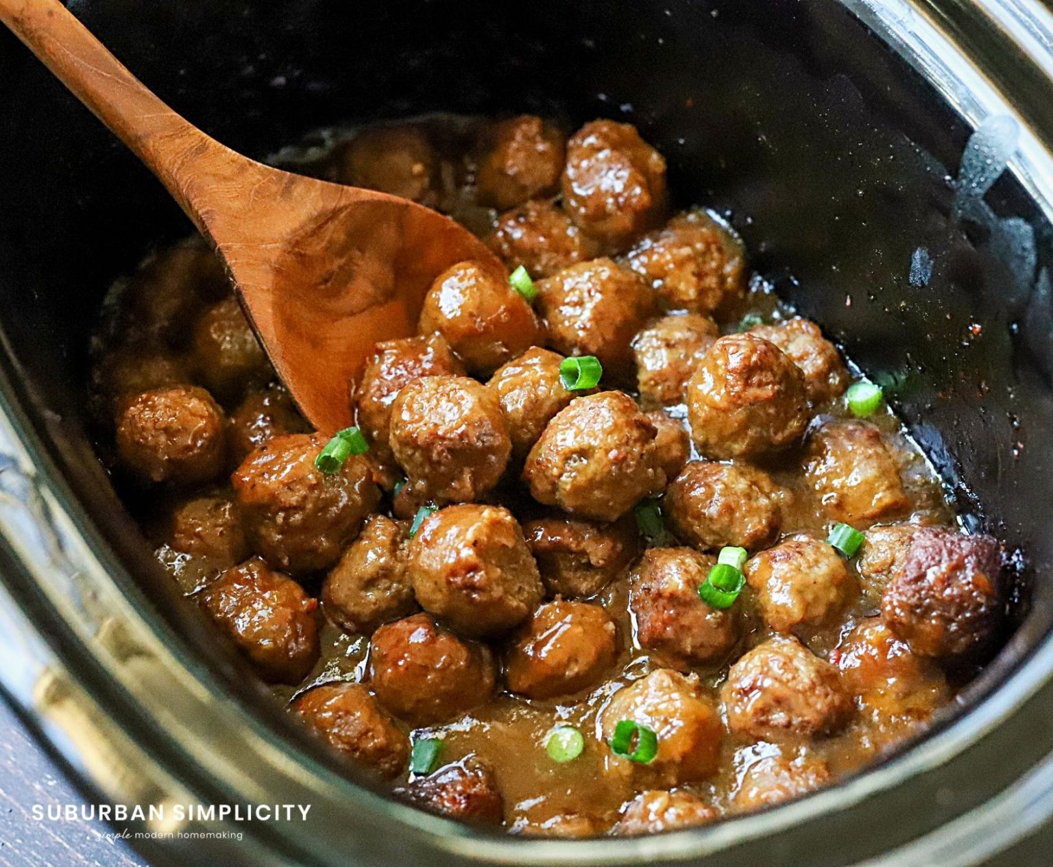 Easy Slow Cooker Teriyaki Meatballs - Suburban Simplicity