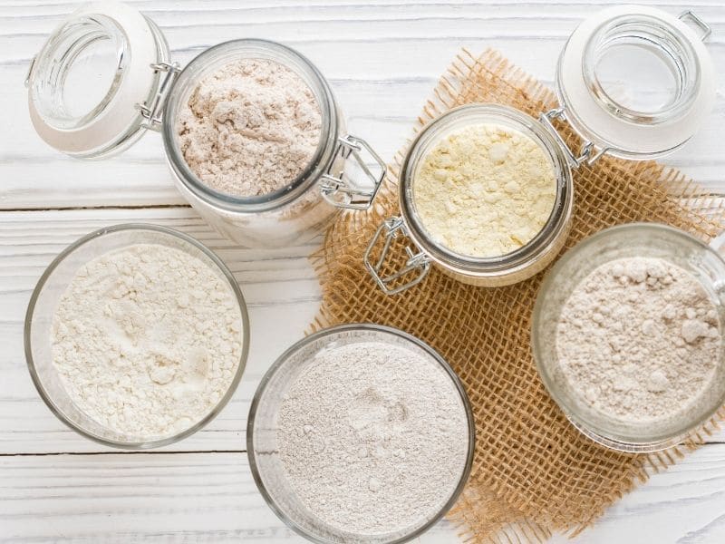 flour in storage jars