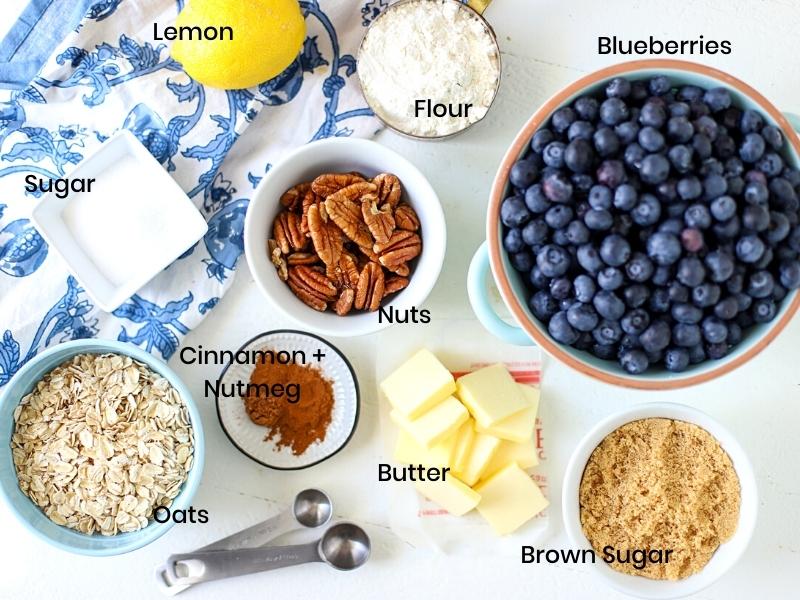 Ingredients to make a fruit crisp