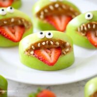 Apple Monster Mouths on a plate