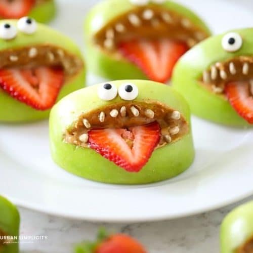 Apple Monster Mouths for Halloween - Suburban Simplicity