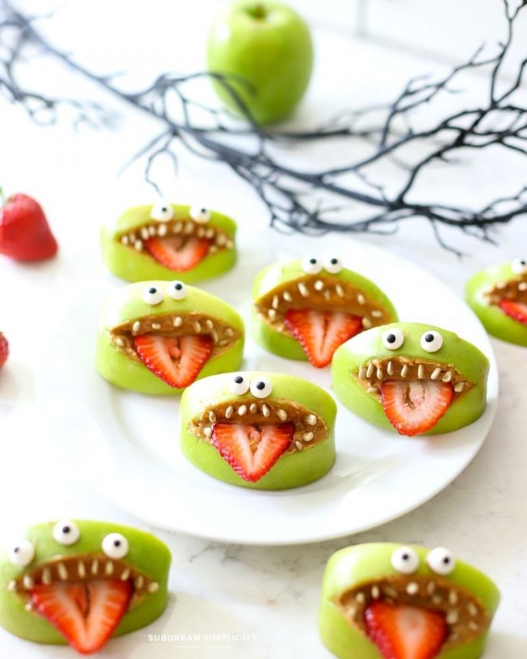 Apple Monster Mouths for Halloween - Suburban Simplicity