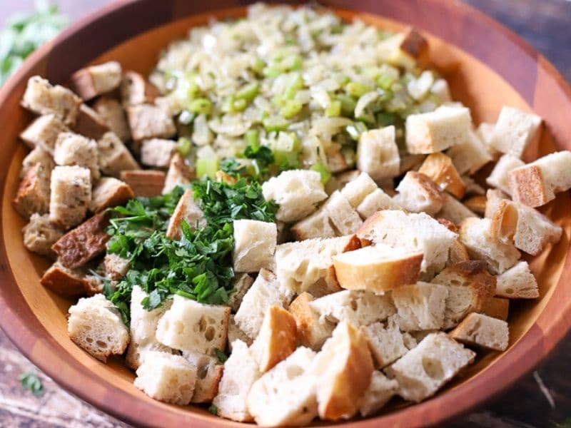 stuffing ingredients in a bowl