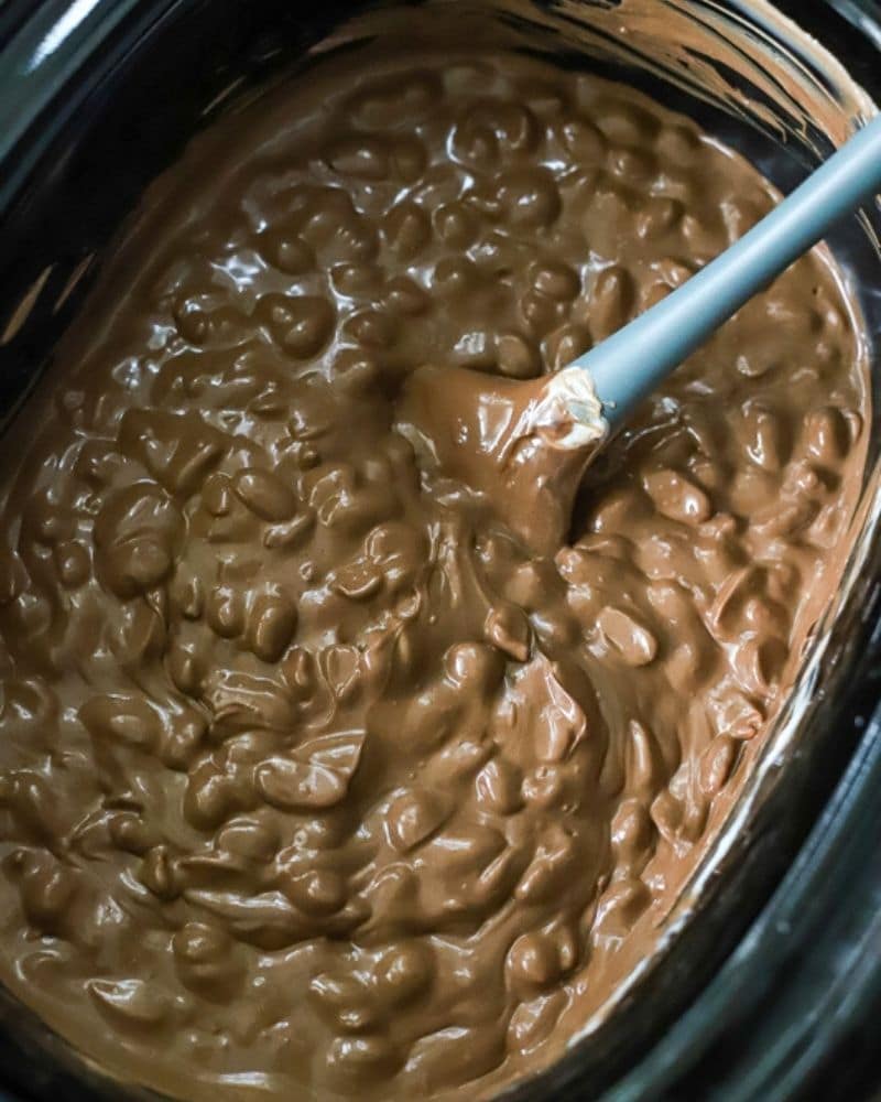 Creamy chocolate candy in a crock pot