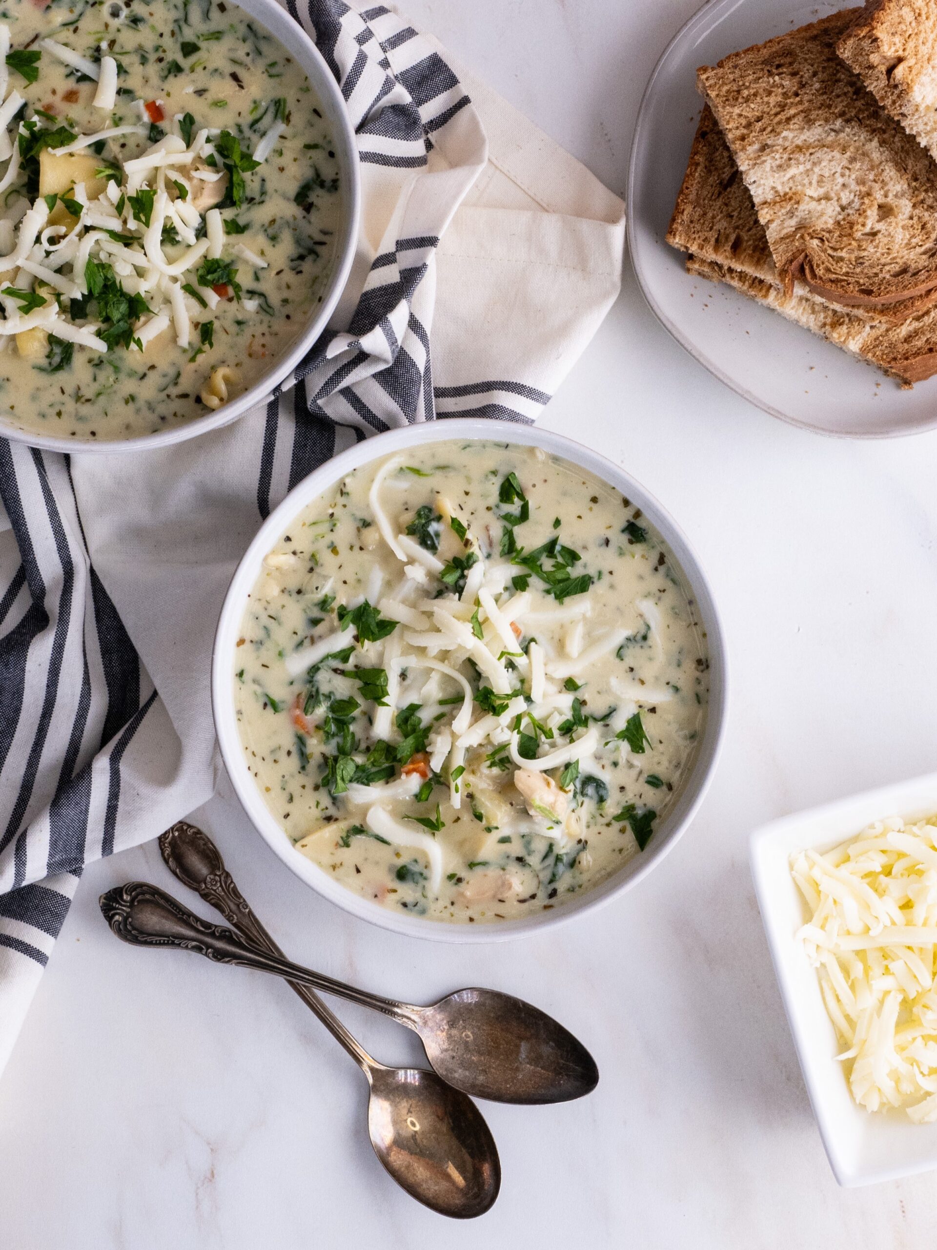 White Chicken Lasagna Soup