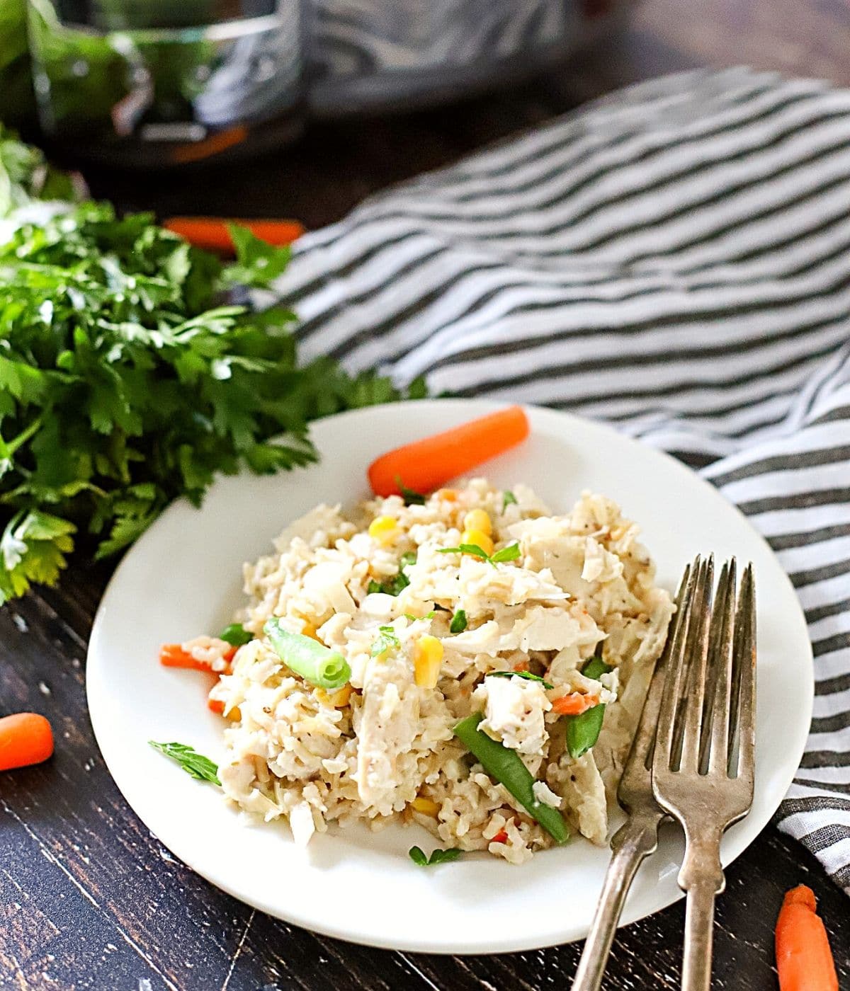 chicken and rice on a plate