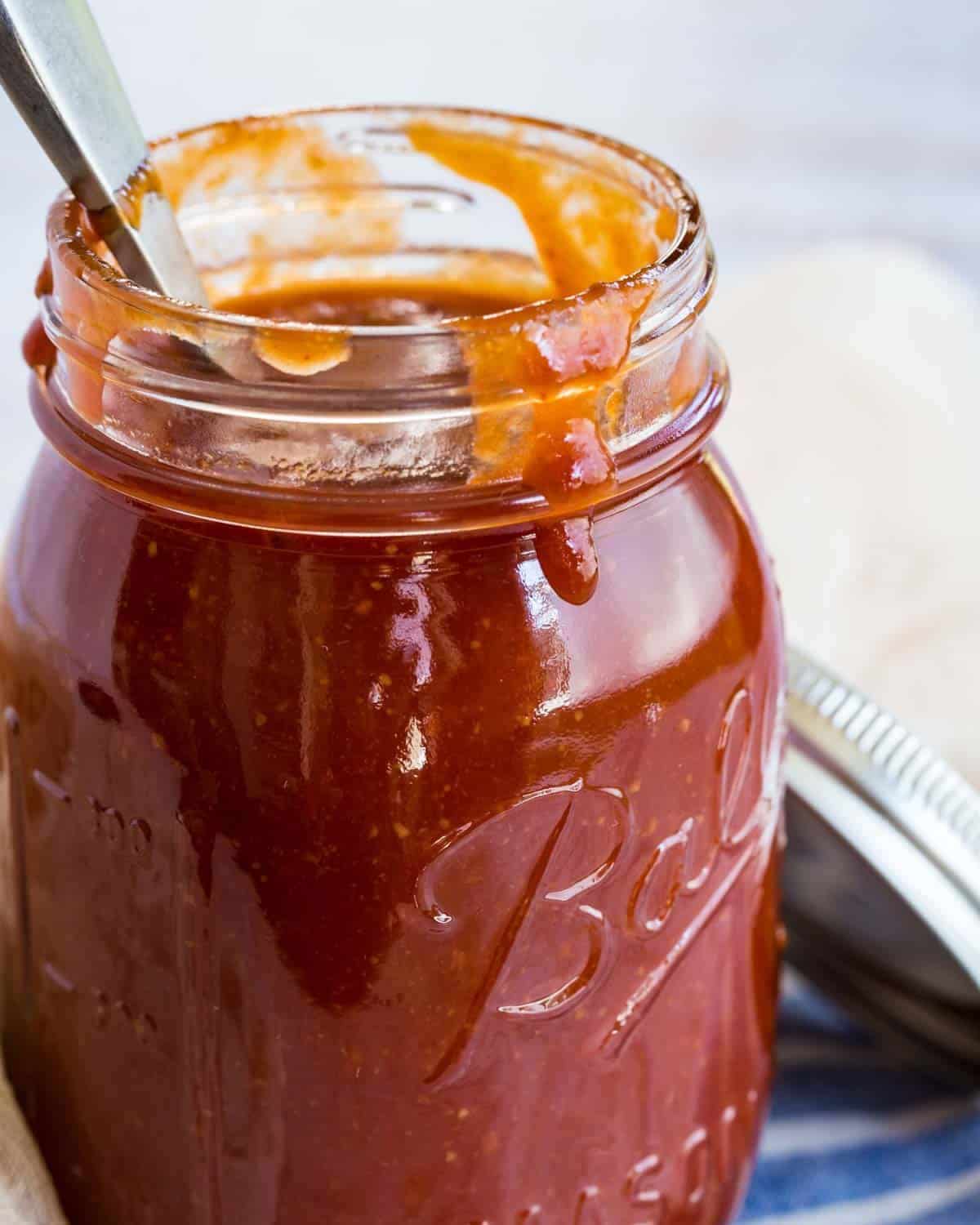 BBQ sauce in a jar.