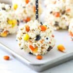 Popcorn ball for Halloween.