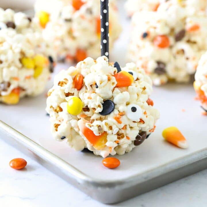 Easy Halloween Popcorn Balls Recipe - Suburban Simplicity