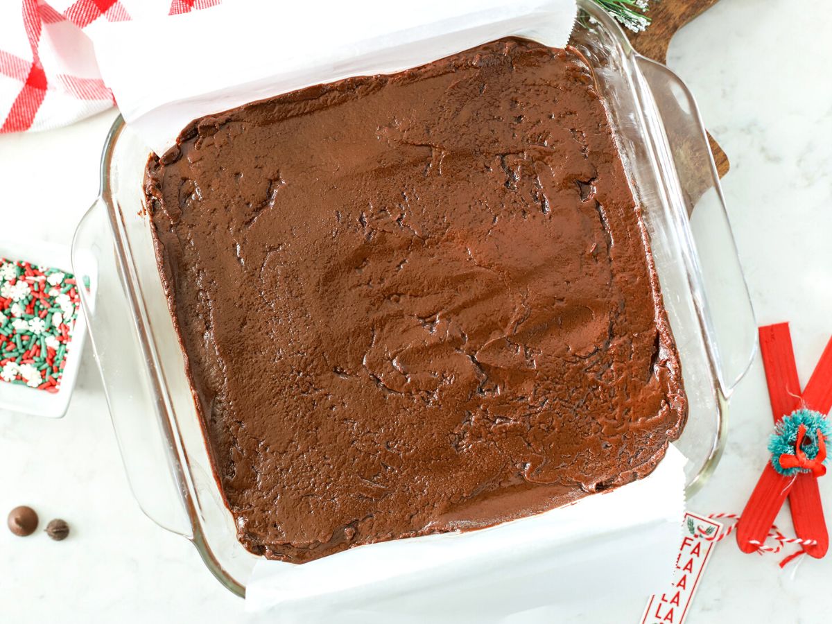 Fudge in a pan.