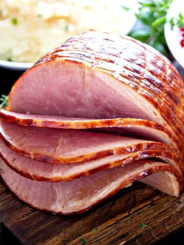 Sliced ham.