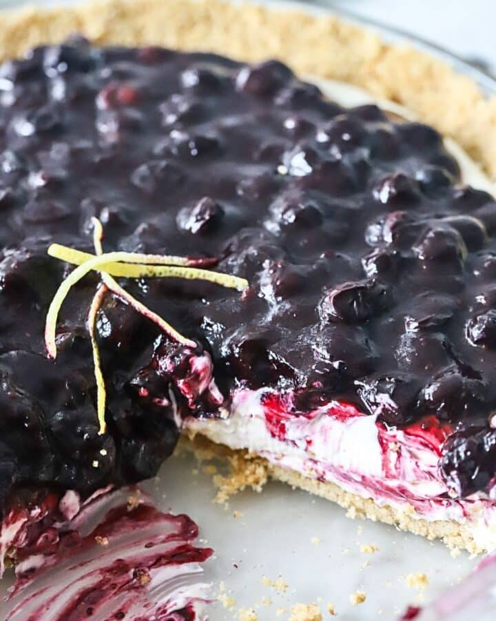 No-Bake Blueberry Cream Cheese Pie Recipe - Suburban Simplicity