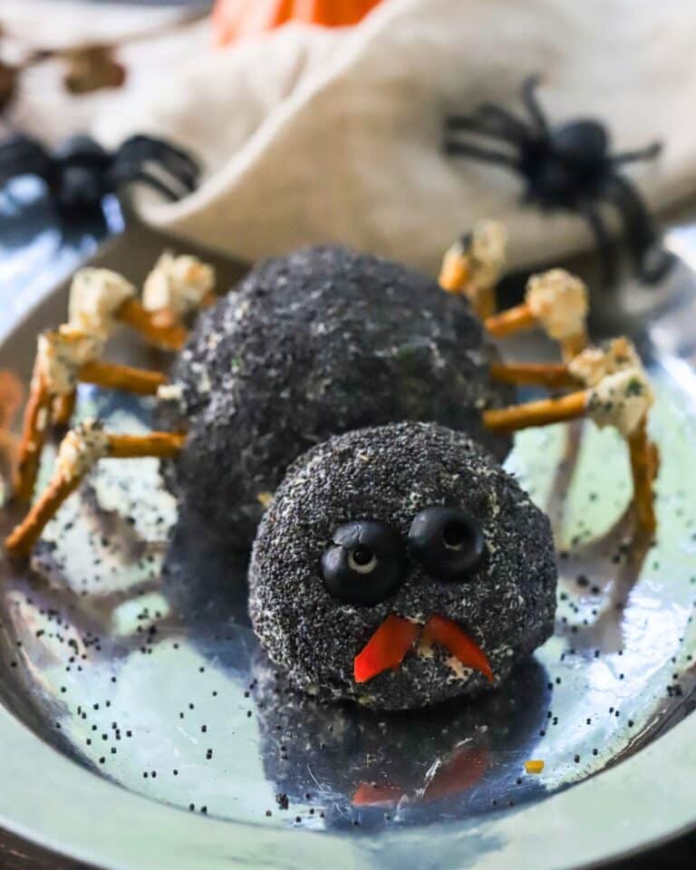 Spooky Spider Cheese Ball for Halloween - Suburban Simplicity