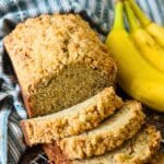 A loaf of banana bread ready to be frozen.