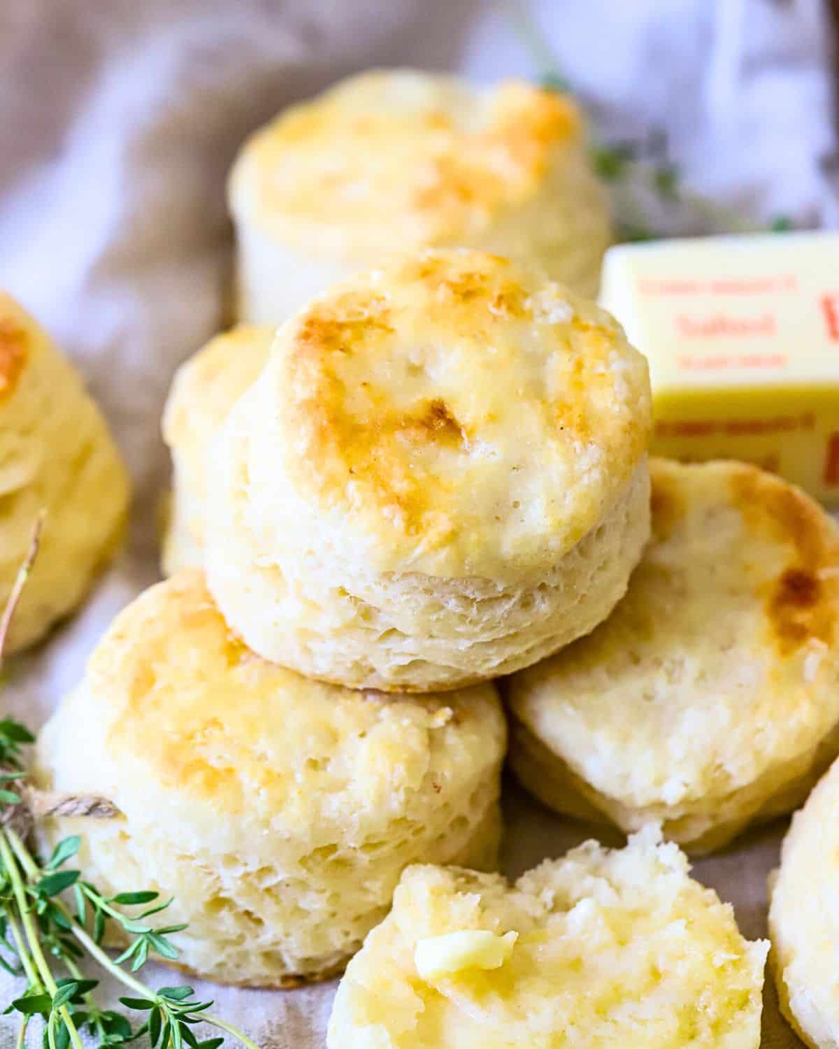 Homemade biscuits warm out of the oven.